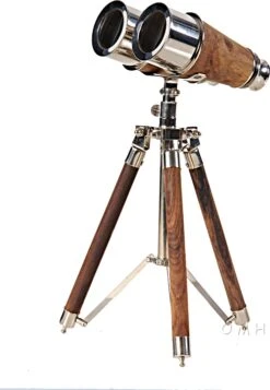 Brass Binocular On Stand By Old Modern Handicrafts