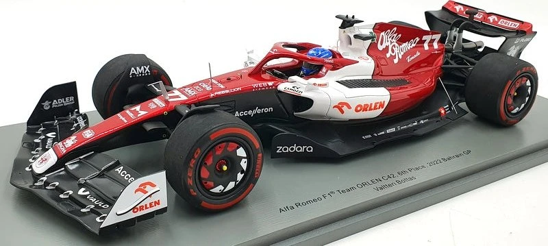 Alfa Romeo #77 6th Bahrain GP 2022 Valtteri Bottas In 1:18 Scale By Spark