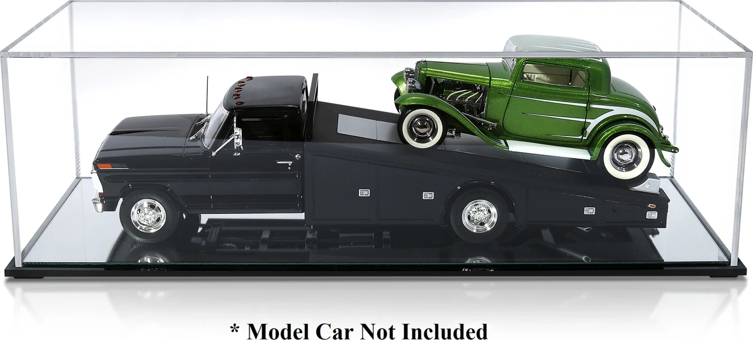 Ramp Truck Model Display Case W/ Mirrored Base For 1:18 Scale Ramp Trucks