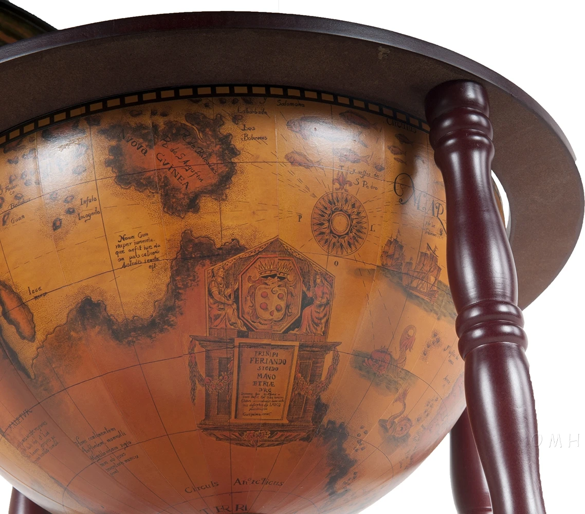 Red Globe 13 Inches With Chess Holder On Stand By Old Modern Handicrafts - Image 10