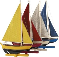 Sunset Sailors, Set Of 4 Model Sailboat By Authentic Models