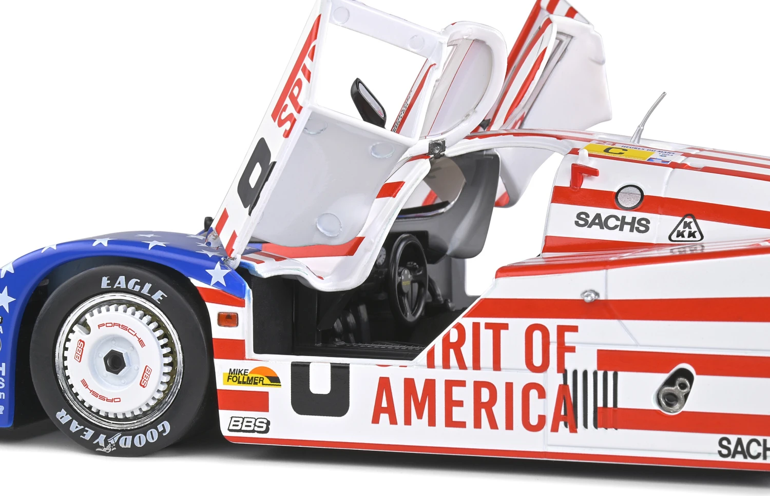 Porsche 956 3rd Le Mans 1986 #8 Spirit Of America In 1:18 Scale By Solido - Image 12