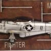 1943 Mustang P-51 Fighter 3D Model Painting Frame By Old Modern Handicrafts