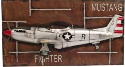 1943 Mustang P-51 Fighter 3D Model Painting Frame By Old Modern Handicrafts