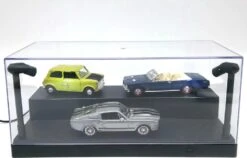 LED Lighted Acrylic 1:43 And 1:24 Scale Model Display Case With Removable Riser In Black