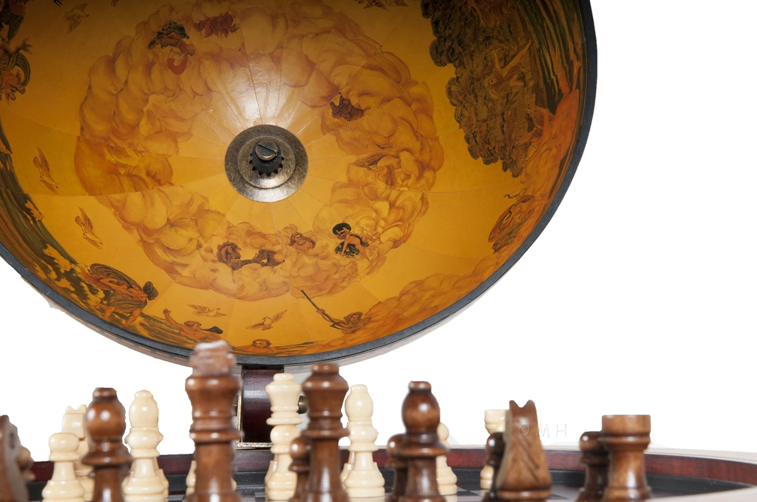 Red Globe 13 Inches With Chess Holder On Stand By Old Modern Handicrafts - Image 9