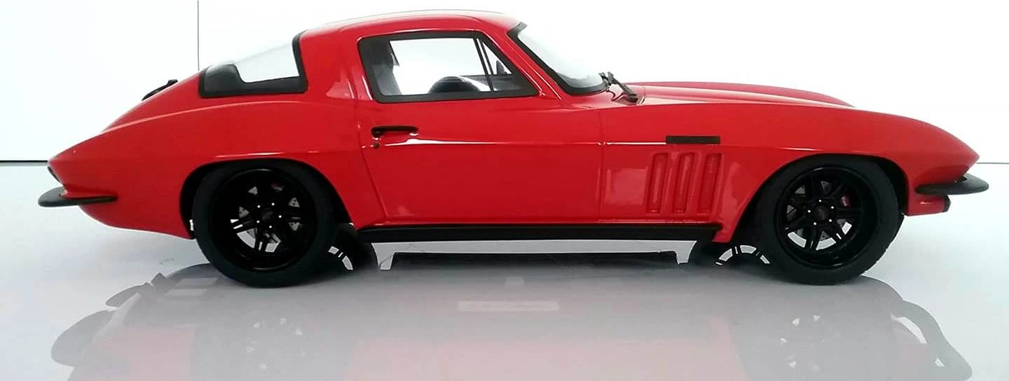 1966 Corvette Custom Red Resin Model Car In 1:18 Scale By GT Spirit - Image 2