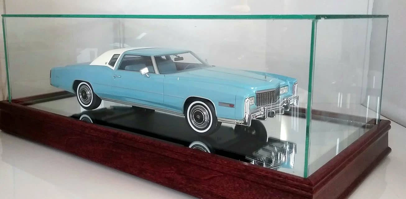 The Glass, Wood, And Mirrored Display Case For Larger 1:18 Scale Models