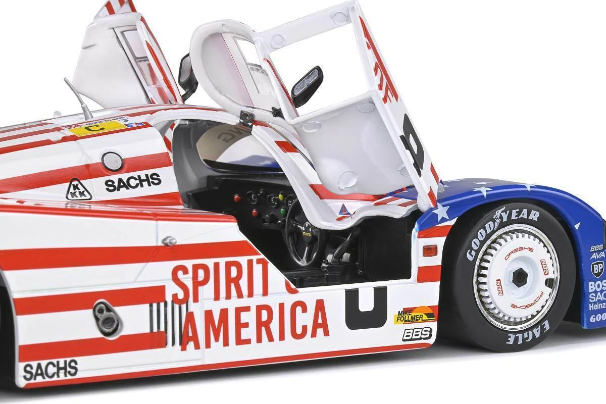 Porsche 956 3rd Le Mans 1986 #8 Spirit Of America In 1:18 Scale By Solido - Image 3