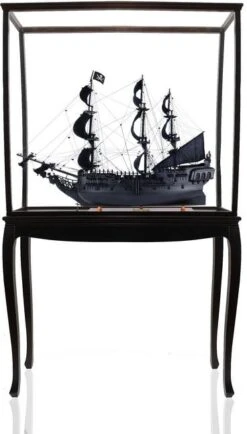 Black Pearl Ship Large With Floor Display Case By Old Modern Handicrafts