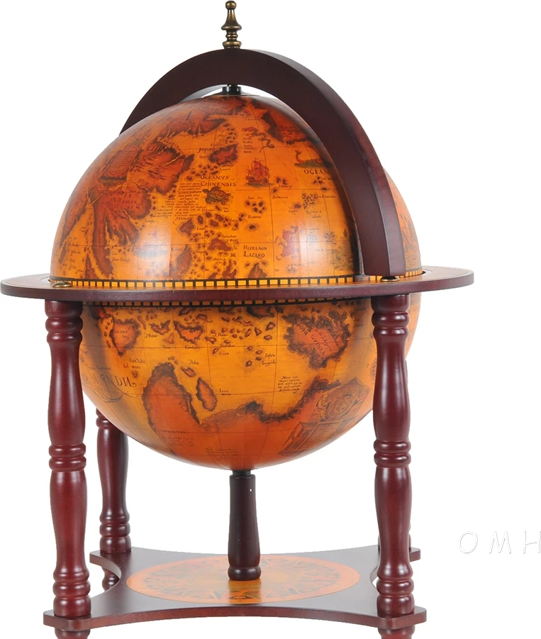 Red Globe 13 Inches With Chess Holder On Stand By Old Modern Handicrafts