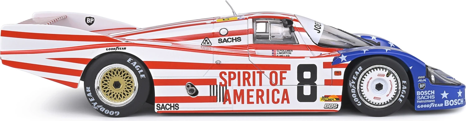 Porsche 956 3rd Le Mans 1986 #8 Spirit Of America In 1:18 Scale By Solido - Image 10