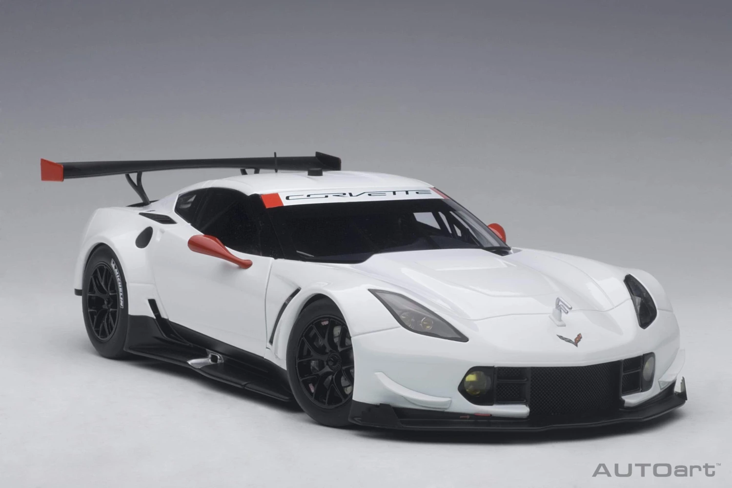 2016 Corvette C7.R In White W Red Accents Diecast Model In 1:18 Scale By AUTOart