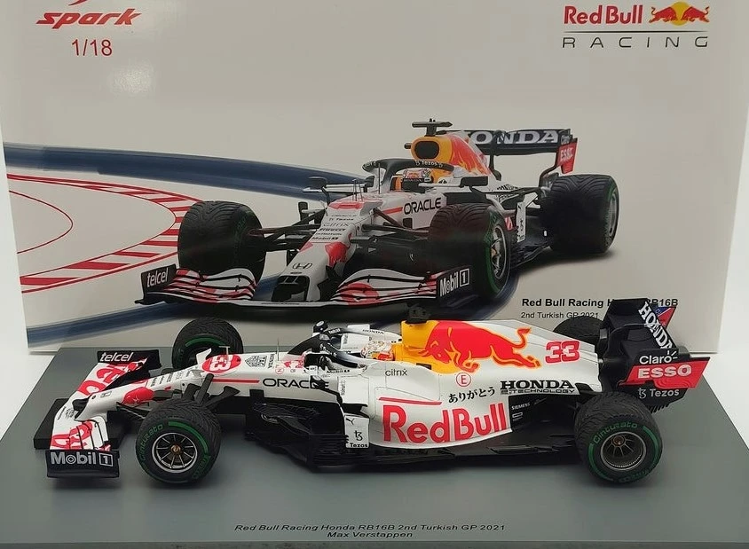 2021 Max Verstappen Red Bull Racing RB16B 2nd Turkish GP In 1:18 Scale By Spark - Image 3