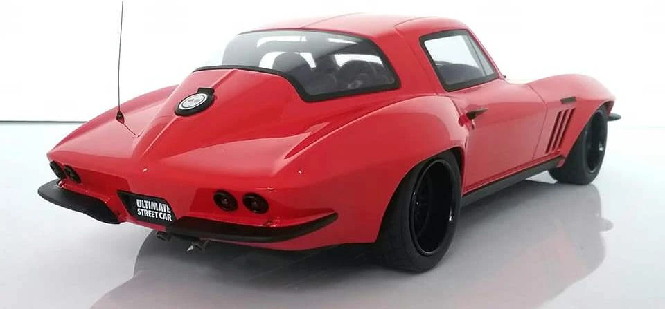 1966 Corvette Custom Red Resin Model Car In 1:18 Scale By GT Spirit - Image 3