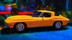 "Not So Mellow" Limited Edition/hand Numbered 1967 Corvette Abstract Art Print