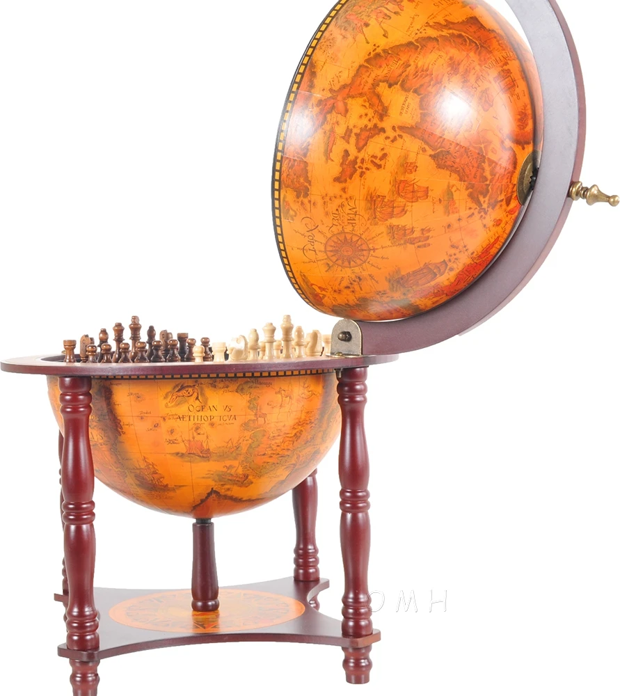 Red Globe 13 Inches With Chess Holder On Stand By Old Modern Handicrafts - Image 6