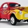 1941 Gasser In Red With Flames Diecast Model By Acme In 1:18 Scale