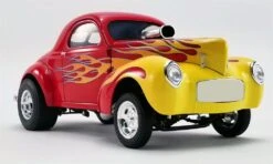 1941 Gasser In Red With Flames Diecast Model By Acme In 1:18 Scale