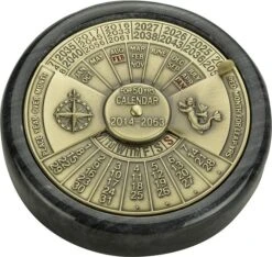 50-Year Calendar Black And Brass By Authentic Model