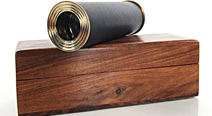 Handheld Telescope Black In Wood Box By Old Modern Handicrafts - Image 4