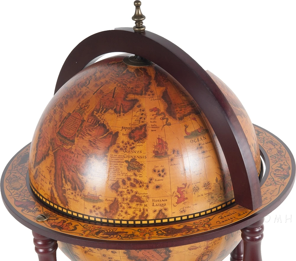 Red Globe 13 Inches With Chess Holder On Stand By Old Modern Handicrafts - Image 12