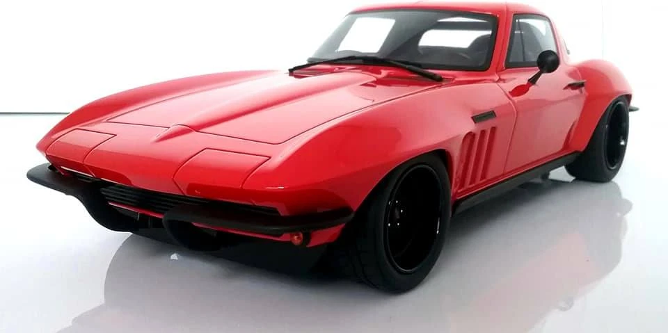 1966 Corvette Custom Red Resin Model Car In 1:18 Scale By GT Spirit - Image 7