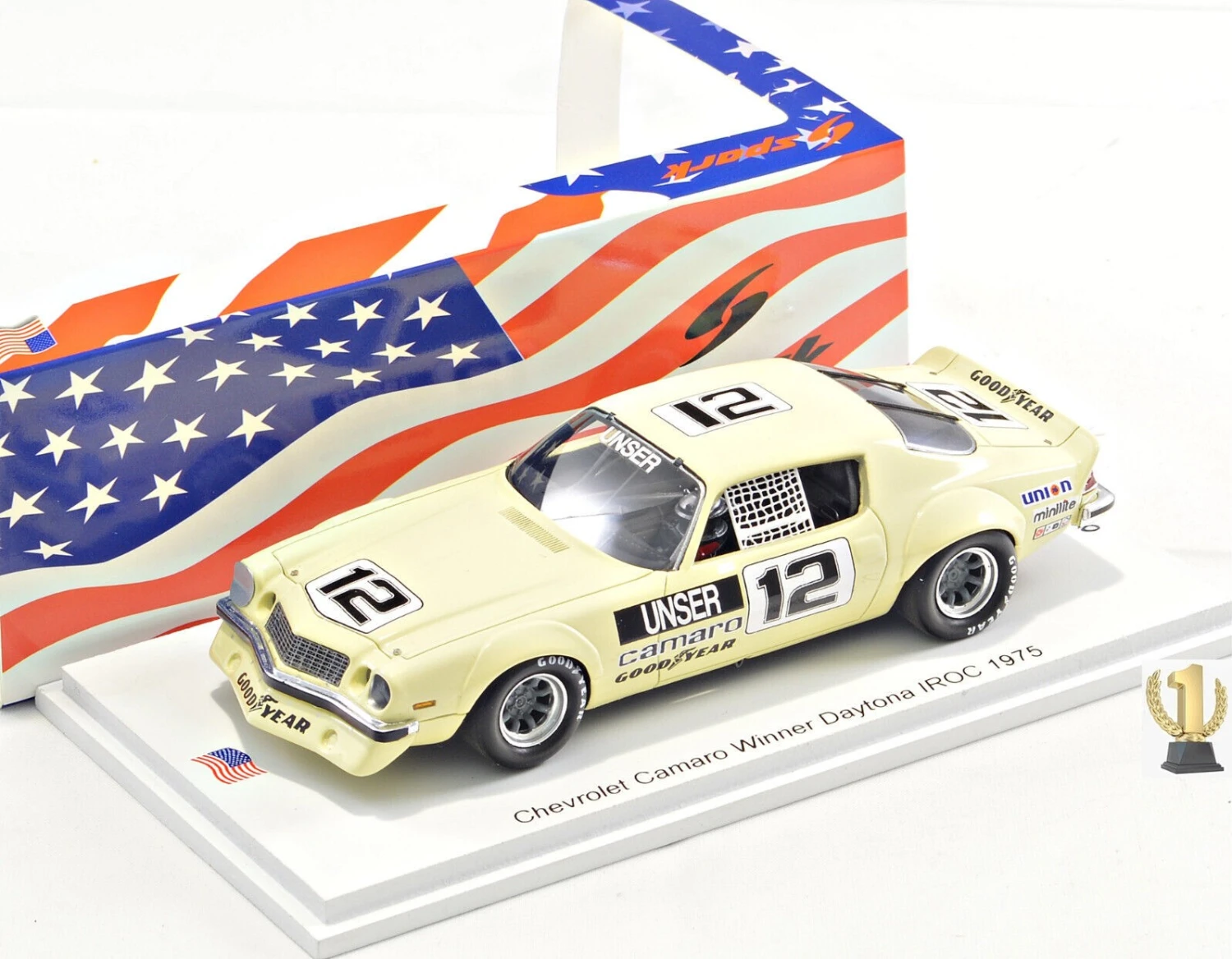Chevrolet Camaro No.12 Daytona IROC Winner Bobby Unser 1:43 Scale