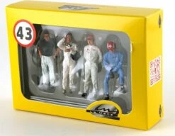 SET 4 DRIVERS FIGURES J.Clark, Fangio, Rodriguez & Siffert In 1:43 Scale By Le Mans Miniatures
