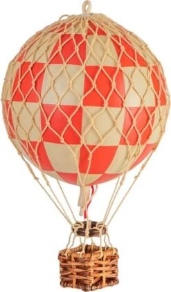 Floating The Skies, Check Red Air Balloon By Authentic Models
