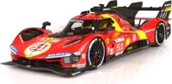2023 Ferrari 499P Winner Le Mans Car # 51 In 1:18 Scale W/ Finish Line Special Base