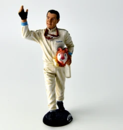 Jack Brabham Figure 1966 Waving To Fans W/ Tiger Mascot In 1:18 Scale By Le Mans Miniatures
