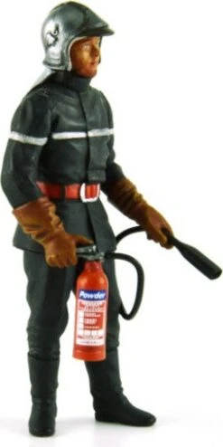 Fireman Figurine With Full Suit Gloves And Helmet In 1:18 Scale By Le Mans Miniatures