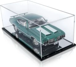 Acrylic Display Case W/mirrored Base For 1:18 Scale Models