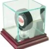 Single Hockey Puck Display Case W/glass Top