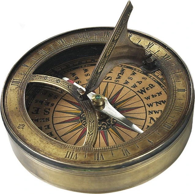 18th C. Sundial & Compass By Authentic Models