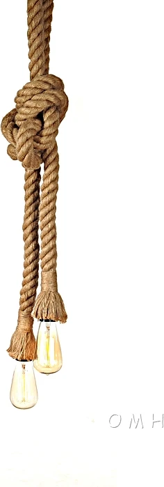 Rope Pendant Lamp Two Bulbs By Old Modern Handicrafts